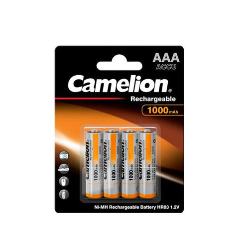 4x Camelion AAA 1000mAh Ni-MH Rechargeable Batteries 1.2V HR03