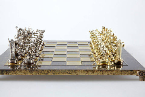 Discus Thrower Chess Set Gold & Silver Chessmen Board 36Cm Manopoulos S7Bro