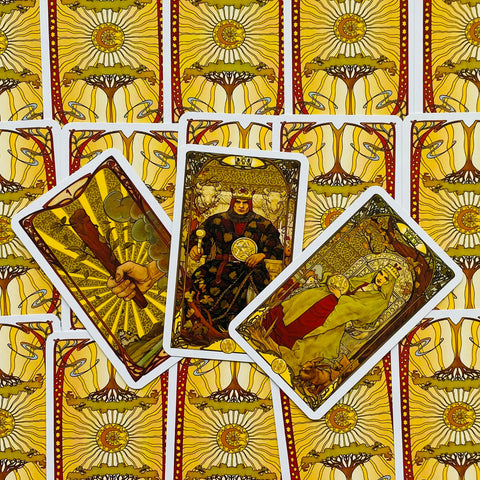 Golden Art Nouveau Tarot Mini Deck 78 Cards Lo Scarabeo Sealed