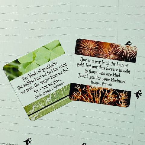 Thank You Notes Inspiration Cards Deck 60 Gratitude Cards US Games Systems