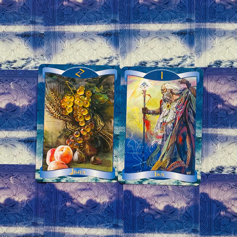 Rune Oracle Cards Deck Lo Scarabeo Norse Gods Divination Set English