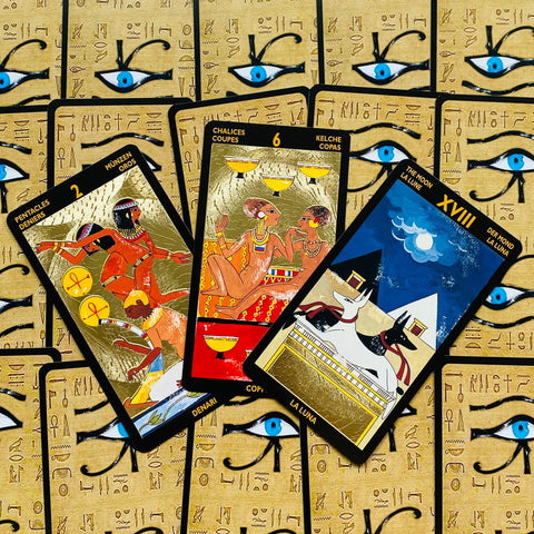 Nefertari's Tarot Deck by Lo Scarabeo Egyptian Gold Foil Fortune Cards