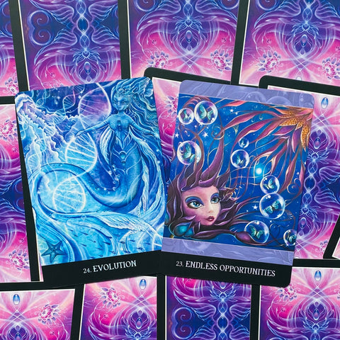 Beyond Lemuria Oracle Cards Deck by Izzy Ivy Blue Angel 56 Cards Set