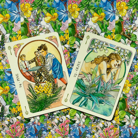 Flower Oracle Tarot Deck 38 Cards Art Nouveau by Lo Scarabeo