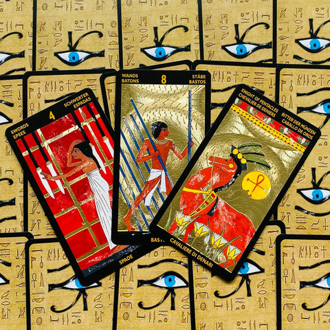 Nefertari's Tarot Deck by Lo Scarabeo Egyptian Gold Foil Fortune Cards