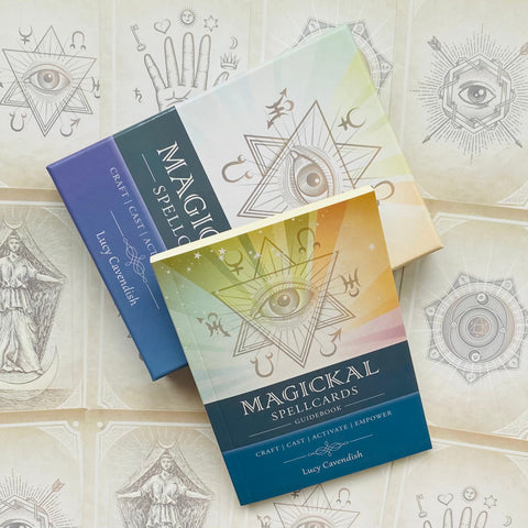 Magickal Spellcards Tarot Deck by Lucy Cavendish with Guidebook Blue Angel