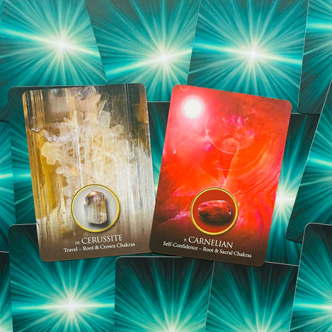 Eternal Crystals Oracle Cards Deck Jade Sky Esoteric Fortune Telling Blue Angel