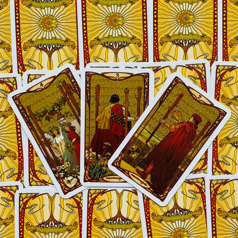 Golden Art Nouveau Tarot Mini Deck 78 Cards Lo Scarabeo Sealed