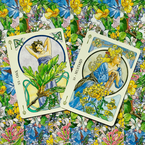 Flower Oracle Tarot Deck 38 Cards Art Nouveau by Lo Scarabeo