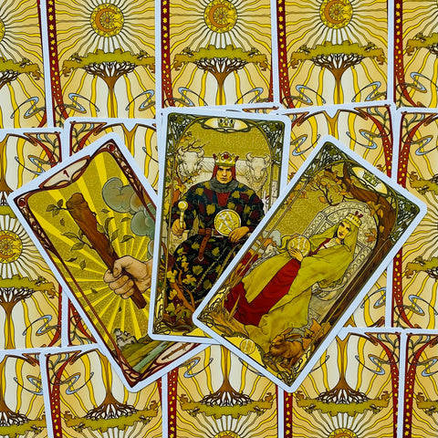 Golden Art Nouveau Tarot Deck 78 Cards by Giulia F. Massaglia Lo Scarabeo