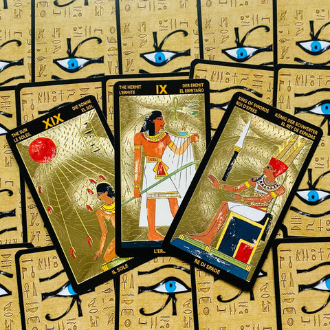 Nefertari's Tarot Deck by Lo Scarabeo Egyptian Gold Foil Fortune Cards