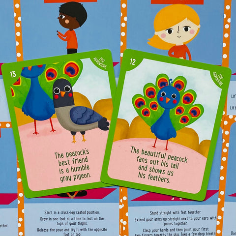 Kids Yoga Adventure Cards Deck Imaginary India Zoo US Games Systems Yka46