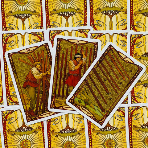 Golden Art Nouveau Tarot Mini Deck 78 Cards Lo Scarabeo Sealed