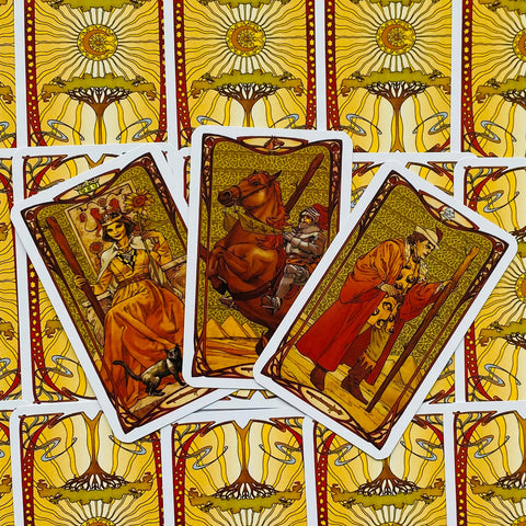 Golden Art Nouveau Tarot Mini Deck Cards Lo Scarabeo Giulia F Massaglia NEW