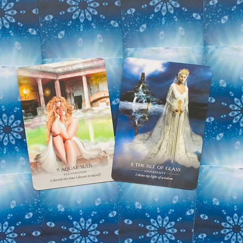 Water Temple Oracle Cards Deck Blue Angel Suzy Cherub Esoteric Divination With Bag