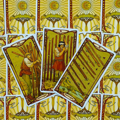 Golden Art Nouveau Tarot Deck 78 Cards by Giulia F. Massaglia Lo Scarabeo