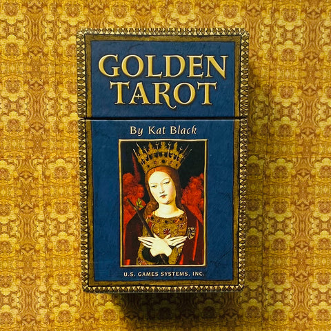 Golden Tarot Deck Cards Esoteric Telling Kat Black Book US Games Systems NEW