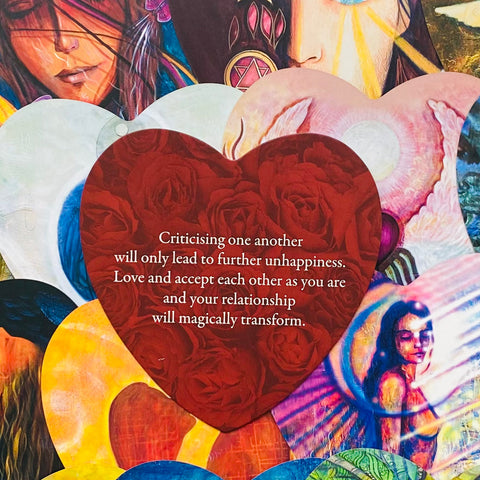 Lovers Oracle Cards Deck by Blue Angel, 44 Heart Shaped Love Messages