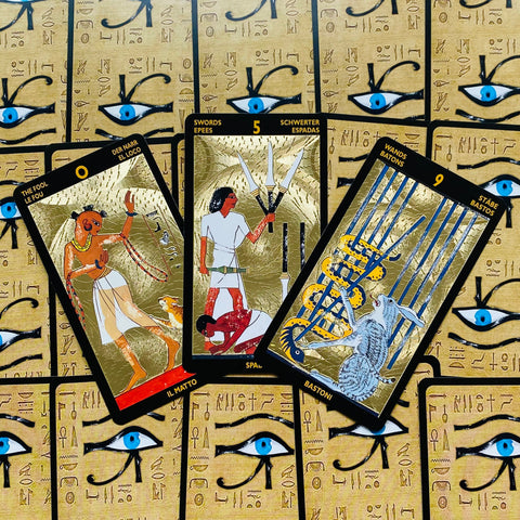 Nefertari's Tarot Deck by Lo Scarabeo Egyptian Gold Foil Fortune Cards
