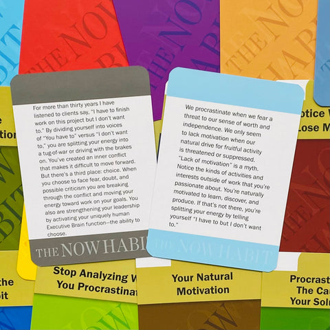 The Now Habit 64 Motivation Cards Deck by Neil Fiore Overcoming Procrastination