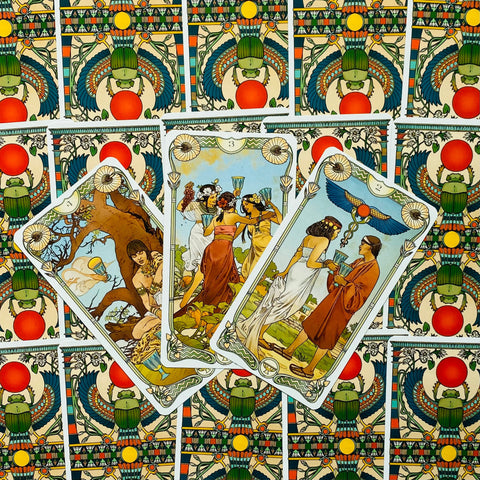 Egyptian Art Nouveau Tarot Deck by Massaglia Lo Scarabeo 78 Cards New