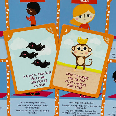 Kids Yoga Adventure Cards Deck Imaginary India Zoo US Games Systems Yka46