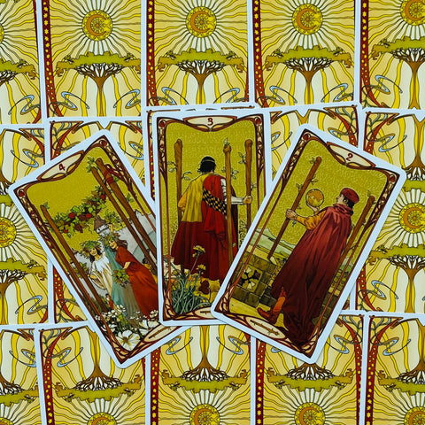 Golden Art Nouveau Tarot Deck 78 Cards by Giulia F. Massaglia Lo Scarabeo