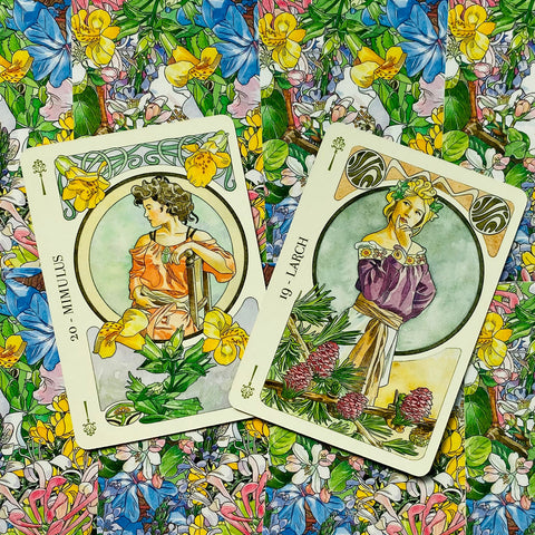 Flower Oracle Tarot Deck 38 Cards Art Nouveau by Lo Scarabeo
