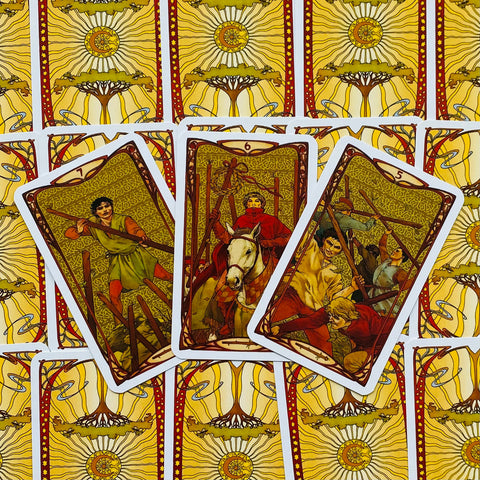 Golden Art Nouveau Tarot Mini Deck 78 Cards Lo Scarabeo Sealed