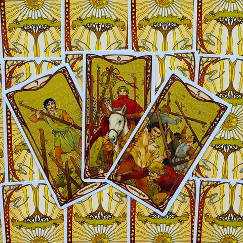 Golden Art Nouveau Tarot Deck 78 Cards by Giulia F. Massaglia Lo Scarabeo