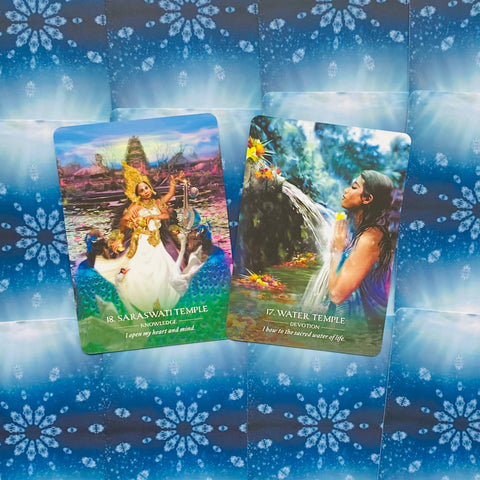 Water Temple Oracle Cards Deck Blue Angel Suzy Cherub Esoteric Divination With Bag