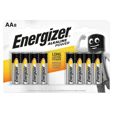 8x Energizer AA Alkaline Power Batteries 1.5V LR6 MN1500 Mignon