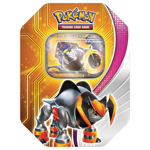 Pokemon TCG Paradox Destinies Iron Boulder ex Tin with 4 Booster Packs