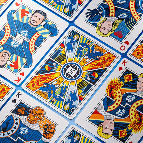 Marvel Fantastic Four Playing Cards by Theory11 Blue Poker Deck