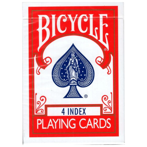 Bicycle 4-Index Red Playing Cards Deck Rider Back Thin Crush Poker Magic