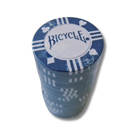 20x Bicycle Blue White 8g Clay Poker Chips Casino Quality Set