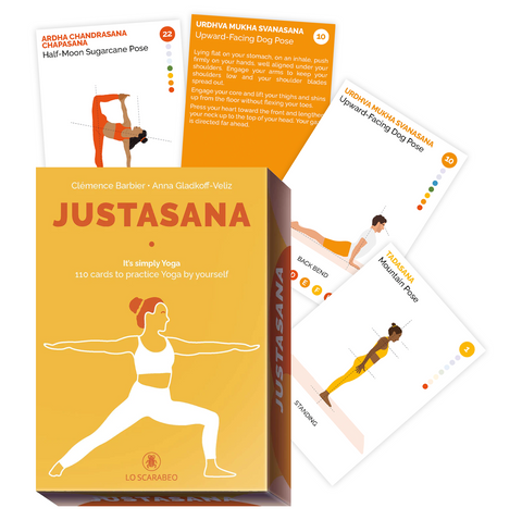 Justasana Yoga Cards Deck 110 Poses Lo Scarabeo English Practice Kit