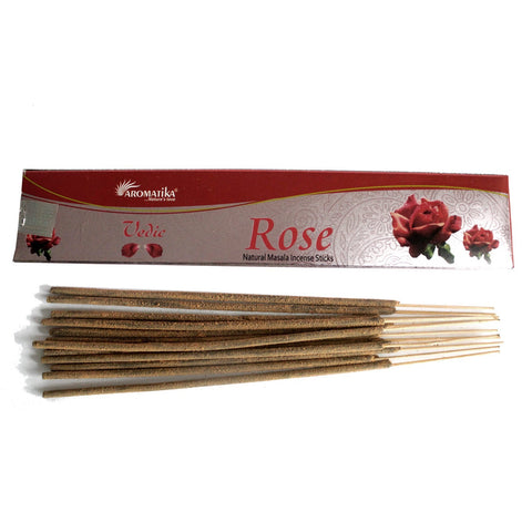 Vedic Rose Natural Incense Sticks Aromatika