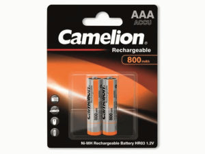2 Camelion Aaa Rechargeable Batteries 800Mah 2Bl Ni-Mh 1.2V Hr03 Nimh Orange NEW