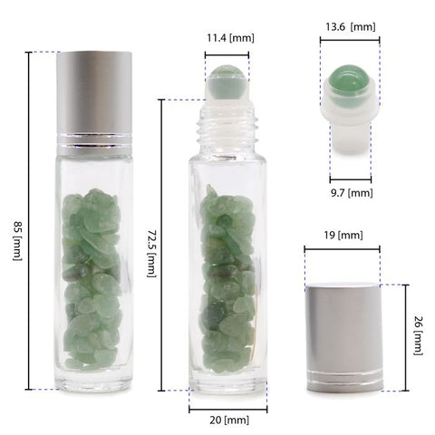 AW Gifts Red Jasper Gemstone Essential Oil Roller Bottle, Silver Cap, 12cm