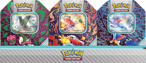Pokemon TCG Scarlet & Violet Paldea Partners Tin Meowscarada ex 4 Booster Packs
