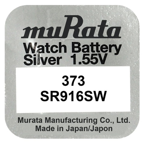 10x Murata 373 SR916SW 1.55V Silver Oxide Watch Batteries