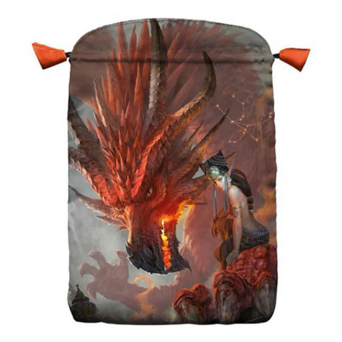Star Dragons Tarot Satin Drawstring Bag 16x22.5cm by Lo Scarabeo