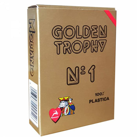 Golden Trophy Red Poker Playing Cards Deck N1 Plastic Modiano Made Italy NEW