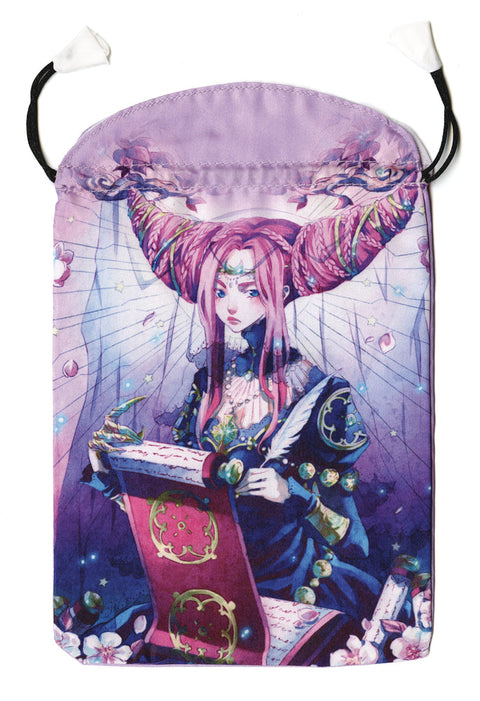 Mystical Manga Satin Tarot Card Storage Bag Purple Drawstring by Llewellyn