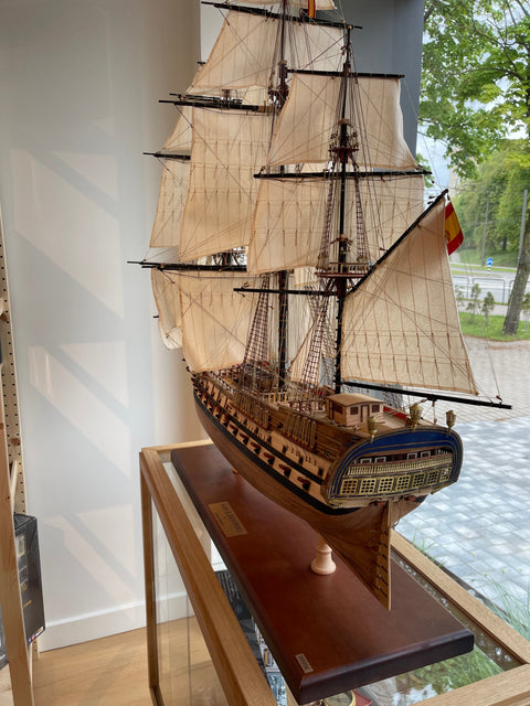 San Ildefonso Wooden Ship Model 125cm (50in) Handcrafted Display