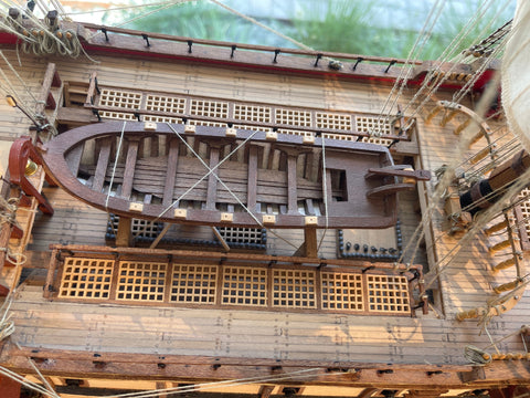 San Ildefonso Wooden Ship Model 125cm (50in) Handcrafted Display