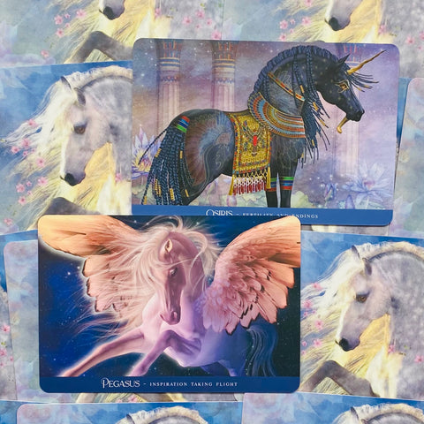 Oracle Of The Sacred Horse Cards Deck & Guidebook Blue Angel  With Bag