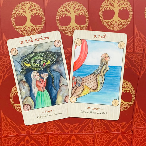 Norse Goddess Rune Oracle Cards Deck And Guidebook Feminine Blue Angel