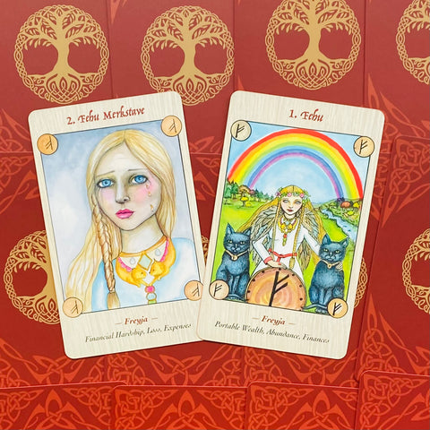Norse Goddess Rune Oracle Cards Deck And Guidebook Feminine Blue Angel